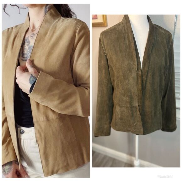 EILEEN FISHER Goat Suede Open Blazer
Jacket Green Large - Picture 1 of 16
